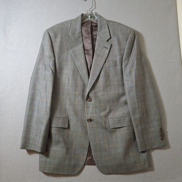 Lauren Ralph Lauren Men Glen Plaid Blazer 40R Sport Coat Silk Wool Union Made CA - Picture 1 of 15